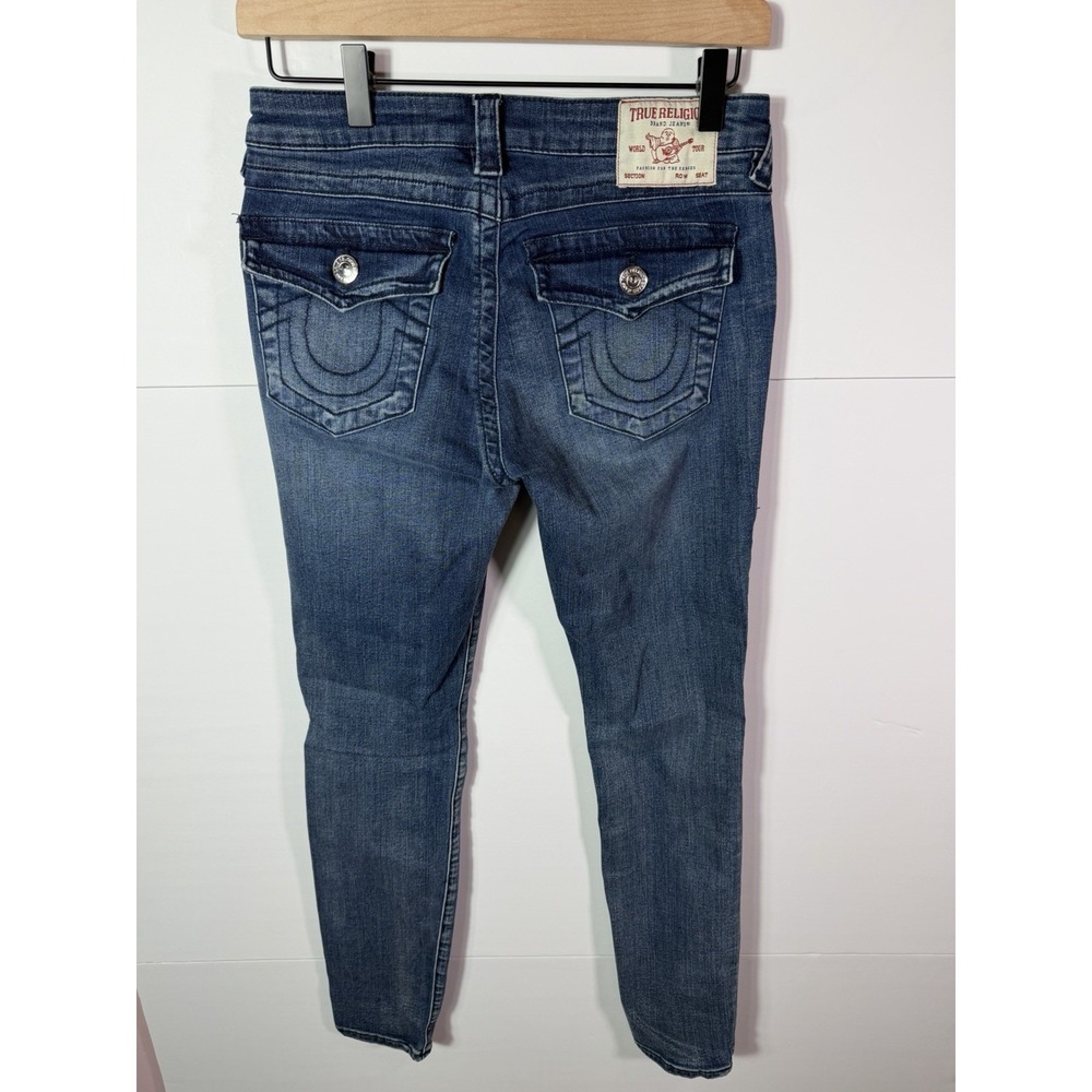 True Religion Jennie Curvy Jeans Womens 26 Mid Rise Super Skinny Blue Denim